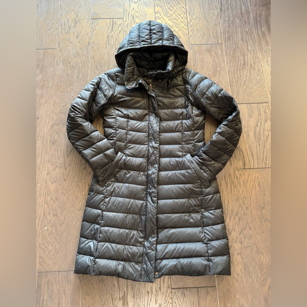 Lands' End Women's Ultralight Packable Long Down Coat XS Black